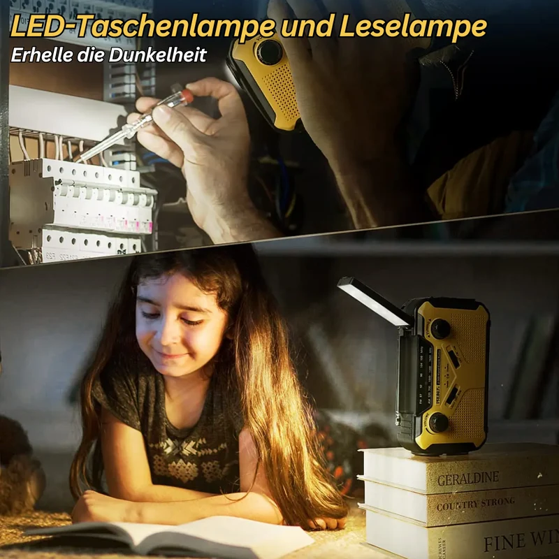Multifunktionales Notfallradio - Mit Taschenlampe und Powerbank
