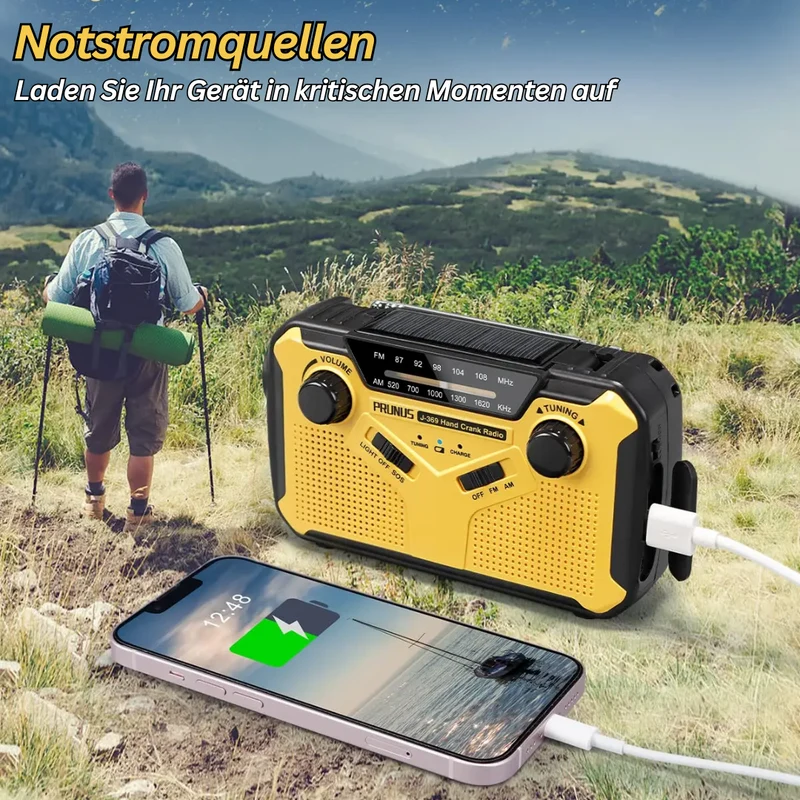 Multifunktionales Notfallradio - Mit Taschenlampe und Powerbank