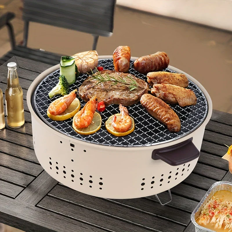 Rauchfreier Holzkohlegrill - Kompakt & Tragbar - Für Unterwegs