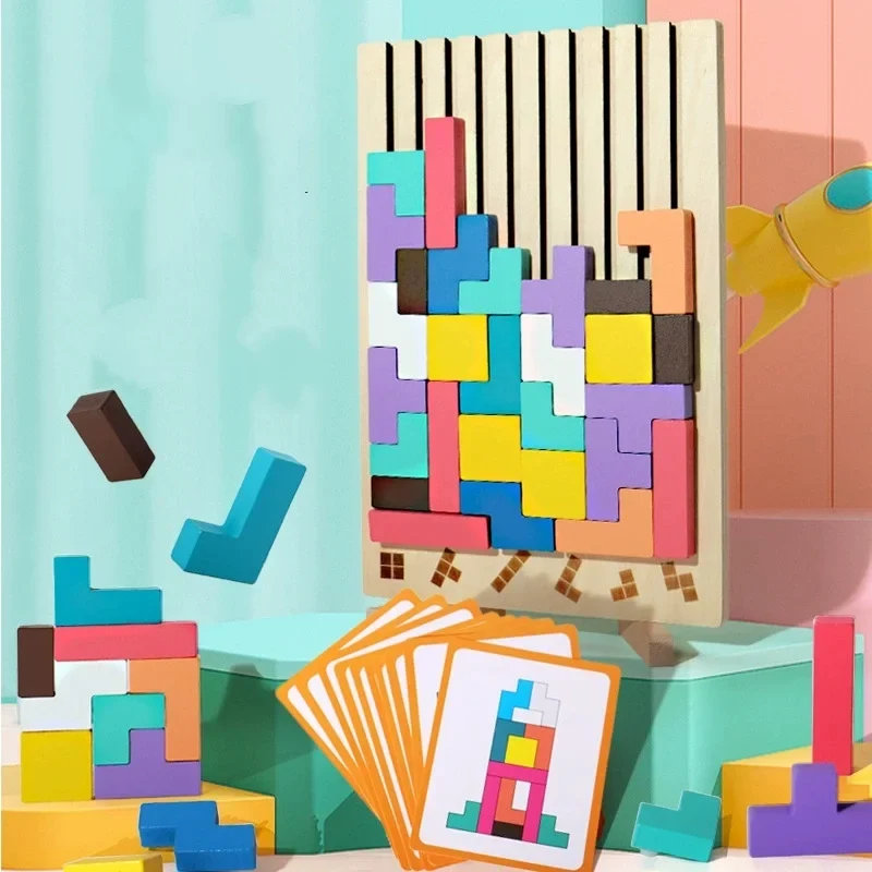 Magisches Tetris Spiel aus Holz - Nachhaltig & Pädagogisch