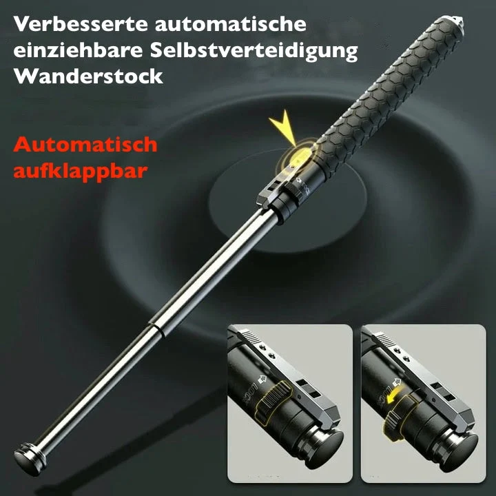 Automatischer Wanderstock | Rutschfester Griff | Selbstverteidigung