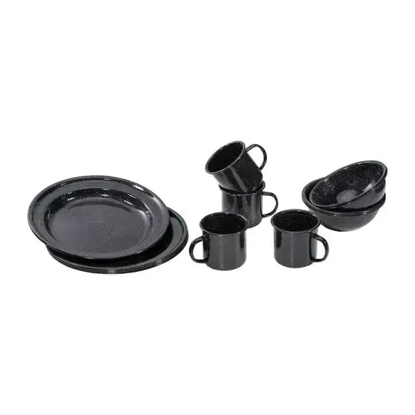 Essgeschirrsatz Western Emaille 12er Set