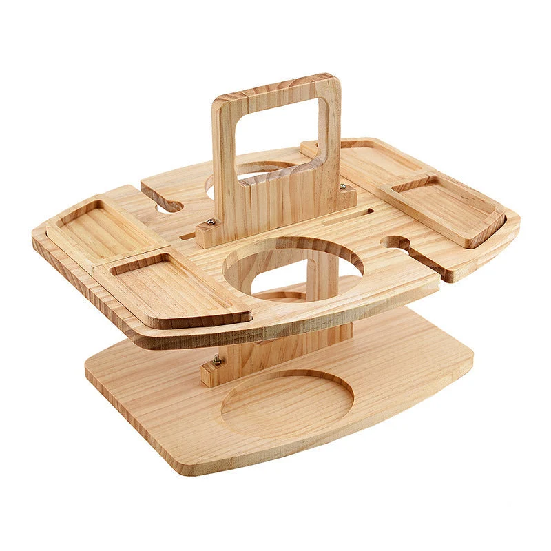 Tragbarer Weintisch aus Holz - Kompakt und Elegant