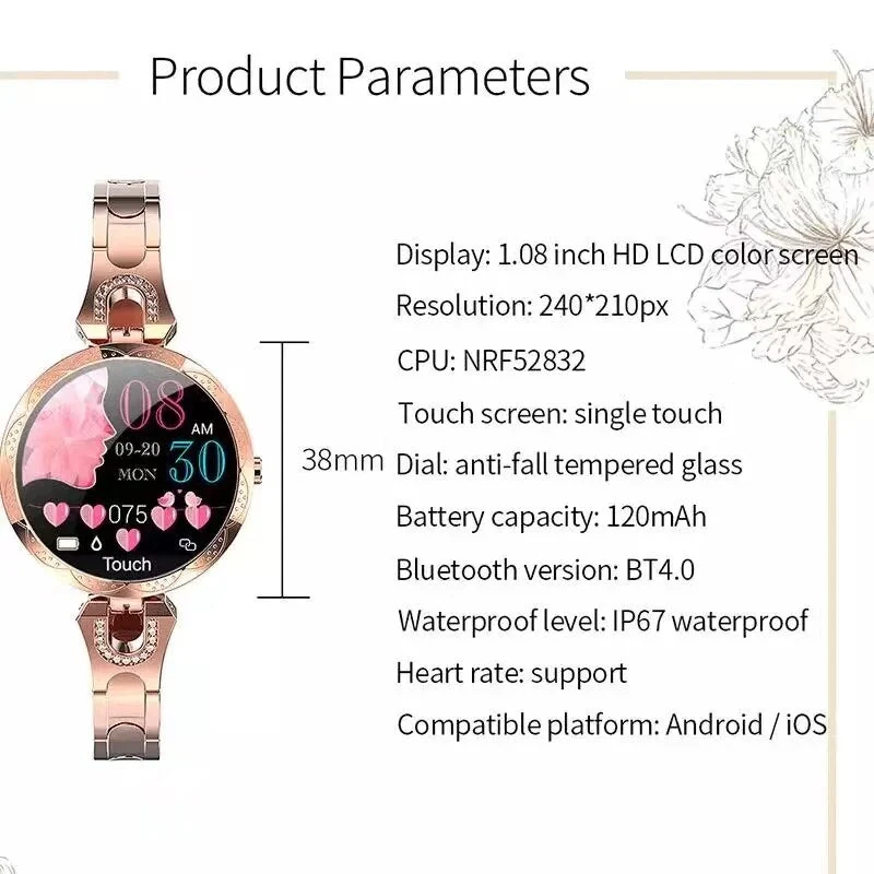 Wasserdichte Fitnessuhr für Damen – AquaFit Smartwatch