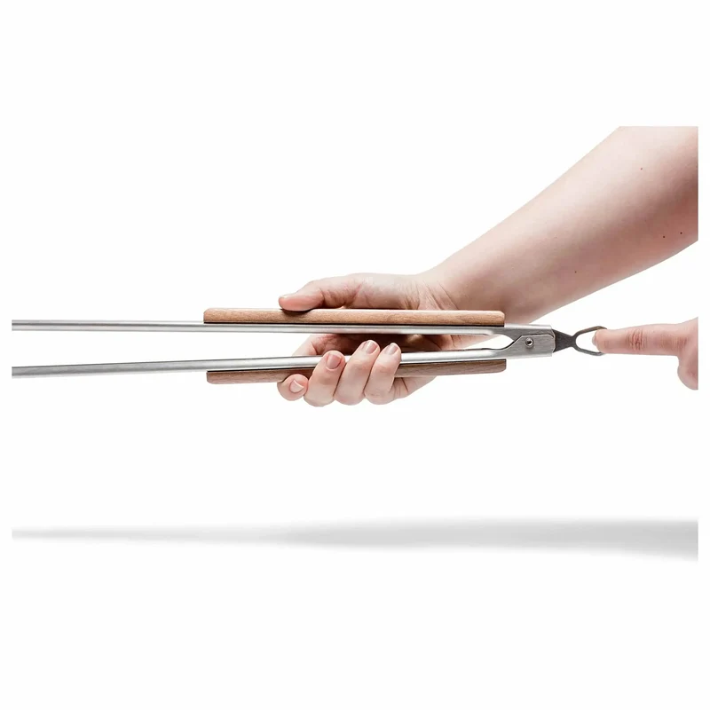 Grill- und Kohlezange klein silberfarben