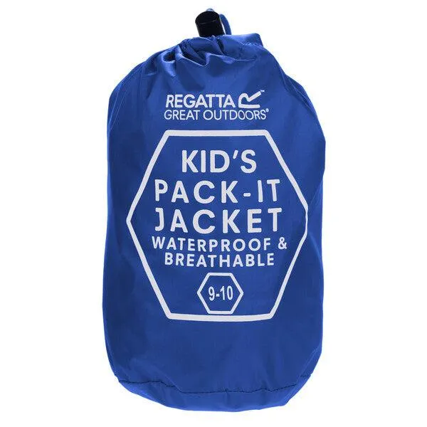Regatta Kids Waterproof Packaway Pack It Jacket III - Nautical Blue