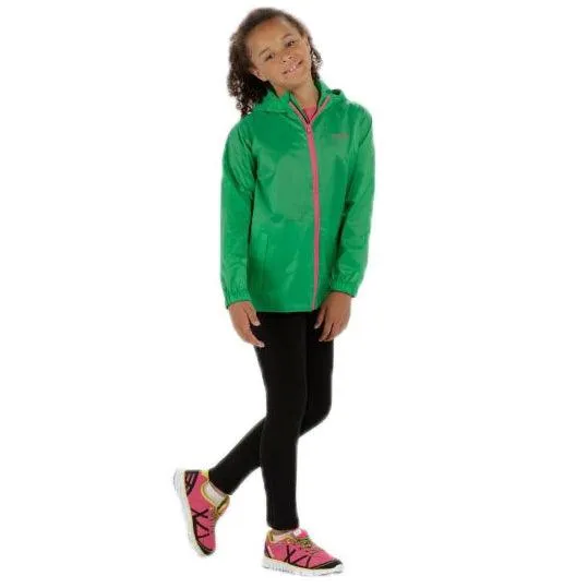 Regatta Kids Waterproof Packaway Pack It Jacket III - Island Green