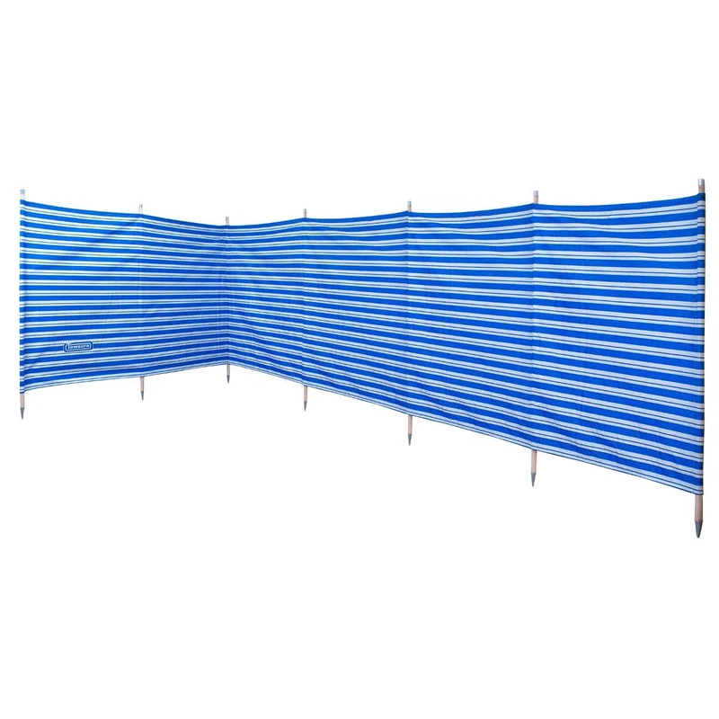 Deluxe 520cm 7 Pole Windbreak with Awning Channel Fitting - Blue
