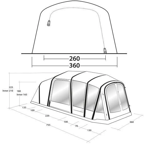 Outwell Jacksondale 5PA Air Tent