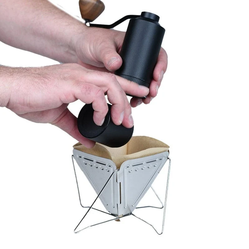 Outdoor Edelstahl Kaffeefilteraufsatz klappbar inklusive 40 Filtertüten