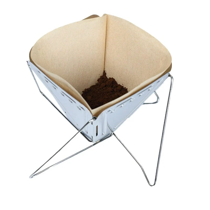 Outdoor Edelstahl Kaffeefilteraufsatz klappbar inklusive 40 Filtertüten