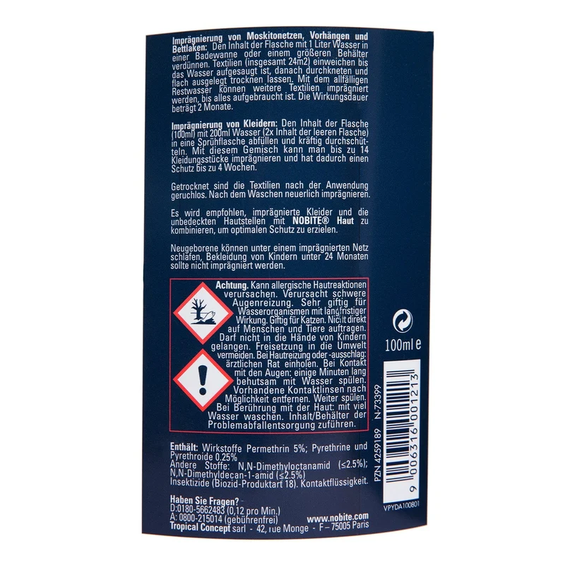 Nobite Kleidung 200ml zur Imprägnierung von Textilien