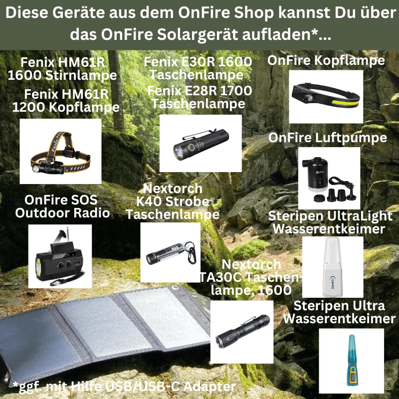 Faltbares mobiles Solar-Ladegerät 21 Watt