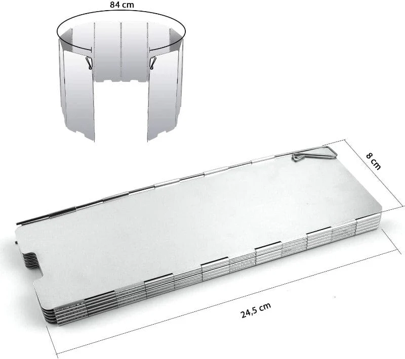 Faltbarer Aluminium Windschutz für Gaskocher