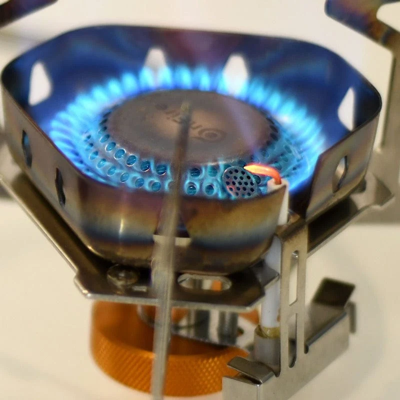 Leichter, faltbarer Gaskocher mit Windschutz und Piezozündung 3500 Watt