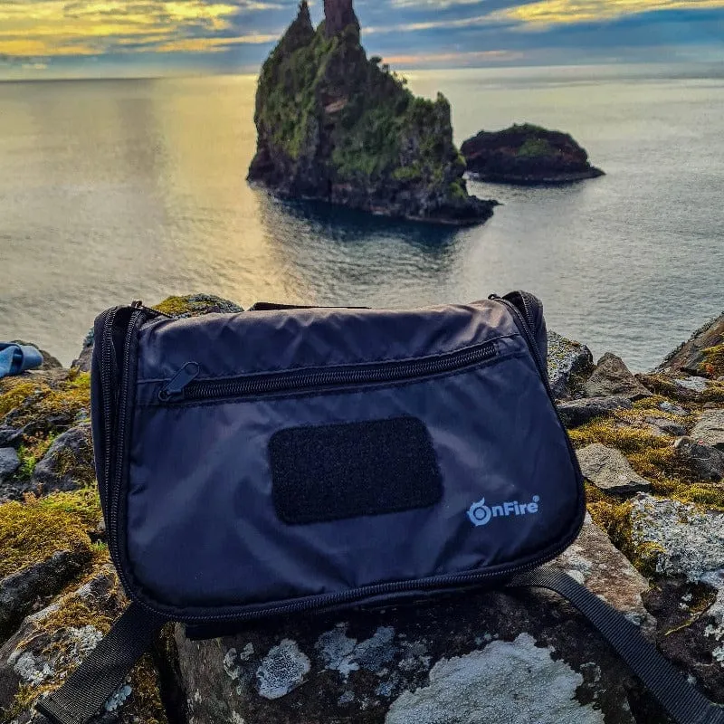 Outdoor Kulturtasche plus Spiegel und Karabinerhaken