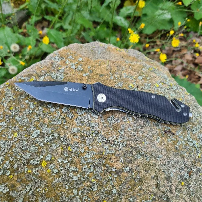 Rettungsmesser GREEN LINE mit gerader Klinge mit Holster
