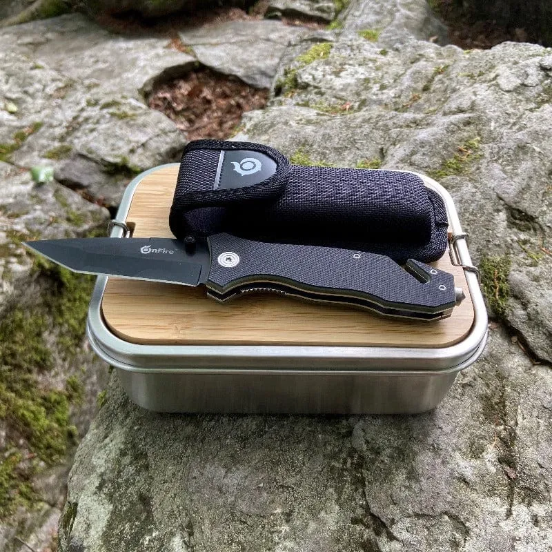 Rettungsmesser GREEN LINE mit gerader Klinge mit Holster