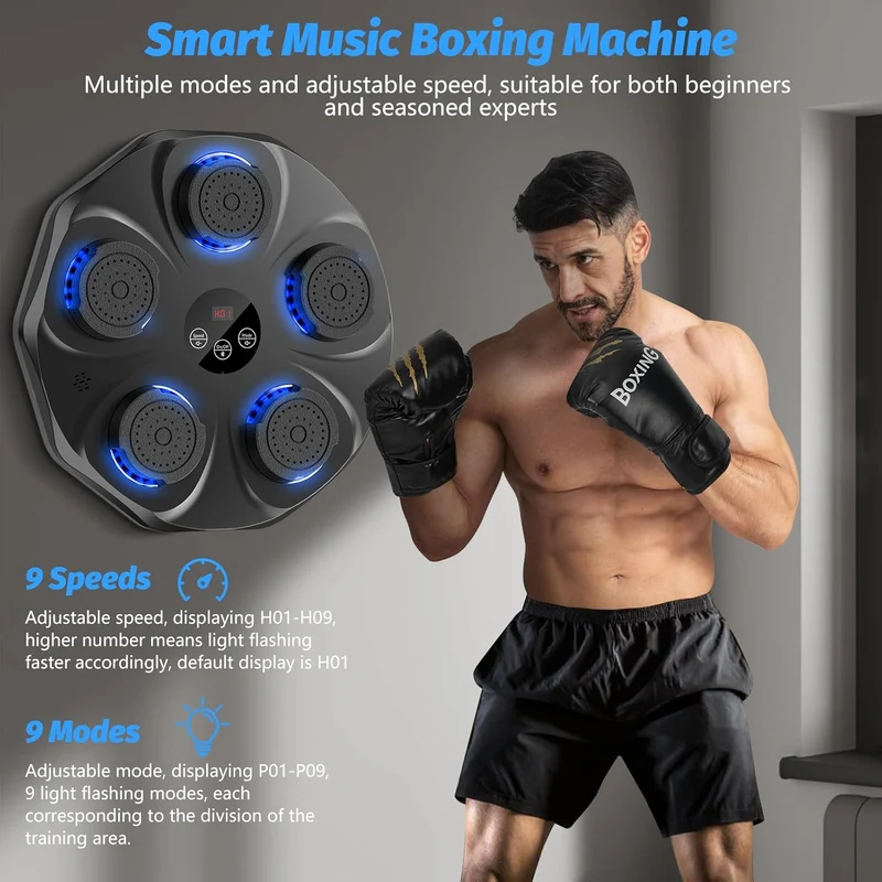 SUGIFT Music Boxing Machine Interactive Punching Trainer with Boxing Gloves
