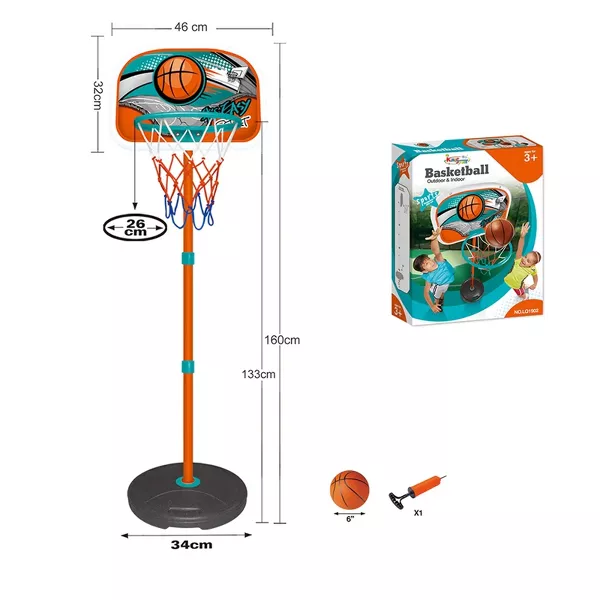SUGIFT Height Adjustable Toy Basketball Hoop System for kids with Baskteball