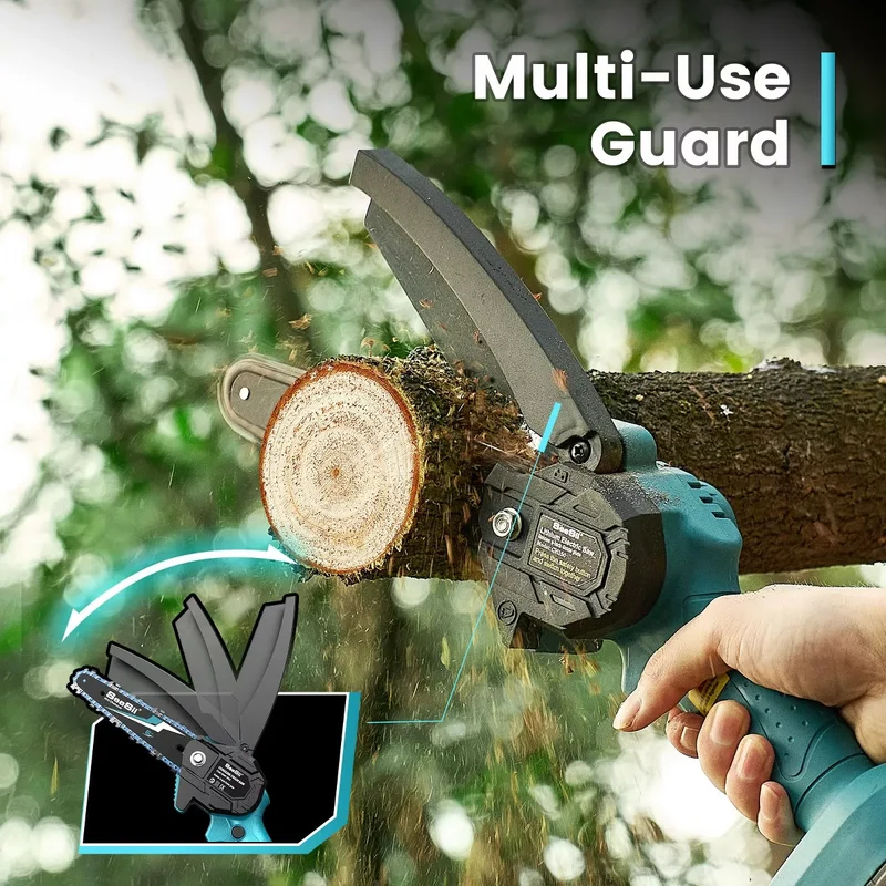 SUGIFT Mini Chainsaw Cordless 6-inch, Handheld Electric Power Chain Saw