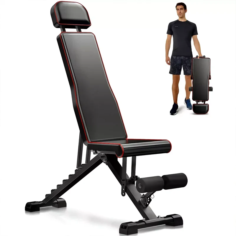 SUGIFT Weight Bench Adjustable Strength Training Bench for Full Body Strength Training Fast Folding