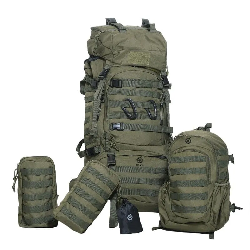 Taktischer Expeditions-Rucksack 90L inkl. 15L Daypack plus Zubehör