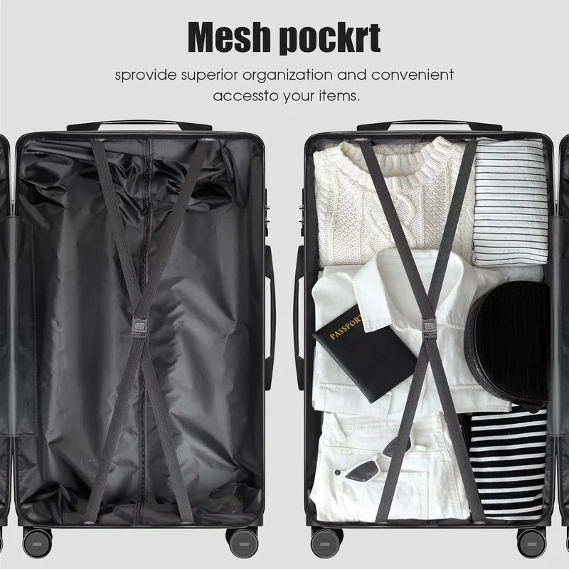SUGIFT 3 Piece Luggage Sets 20/24/28 inch Suitcase Sets with Spinner Wheels Hardside Luggage Set Deep Gray