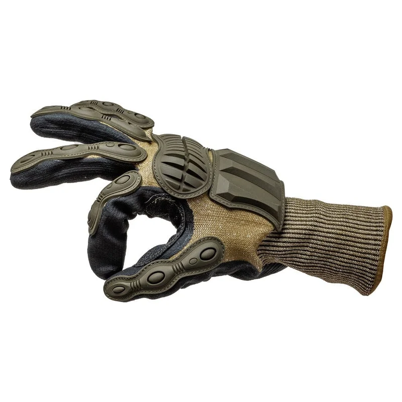 N5SP Olive Schnittschutz Handschuhe mit Handschuhhalter
