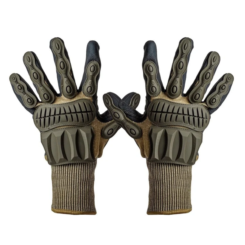 N5SP Olive Schnittschutz Handschuhe mit Handschuhhalter