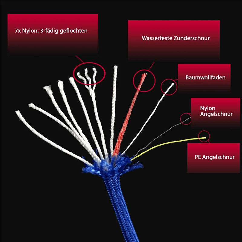 Multifunktionales Survival Paracord 550 - 7,5 m