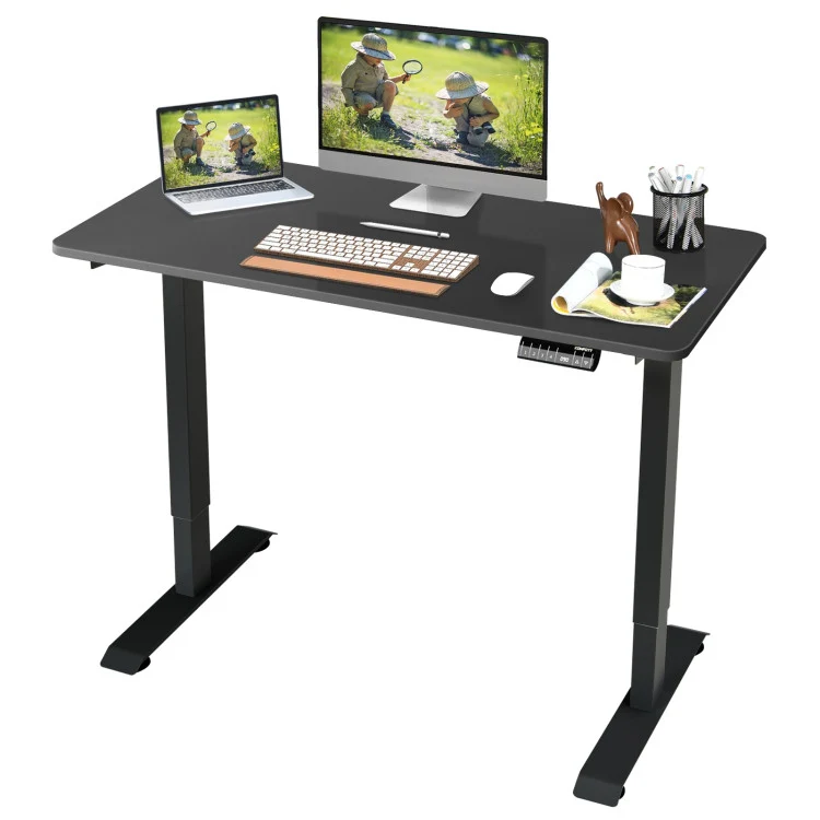 SUGIFT Height Adjustable Electric Standing Desk, 48 x 24 Inches Sit Stand up Desk, Memory Computer Home Office Desk