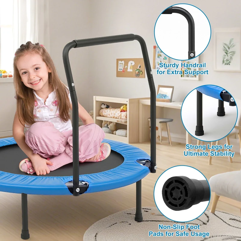 ALPULON 3FT Trampoline for Kids Foldable Trampoline Indoor/Outdoor Easy Storage for Playtime or Birthday Gifts