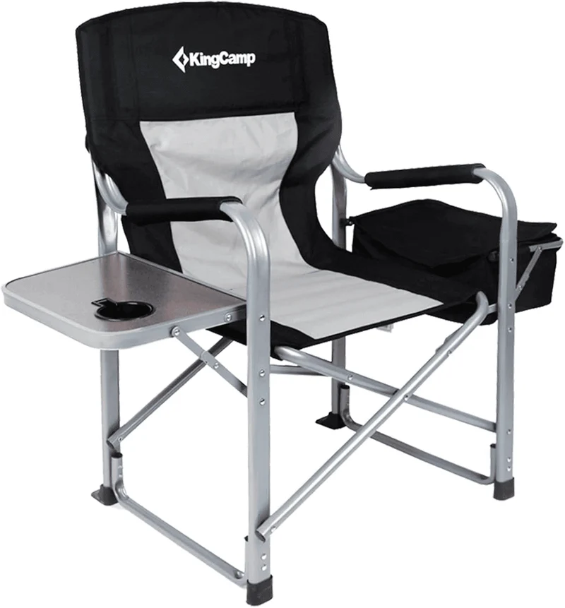 SUGIFT Folding Directors Heavy-Duty Camping Chair with Side Table & Cooler Bag, Portable Outside Lawn Chair for Travel, Picnic, Fishing