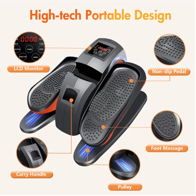 SUGIFT Under Desk Elliptical Machine, Leg Exerciser for Seniors Fuly Assembled with Remote Control