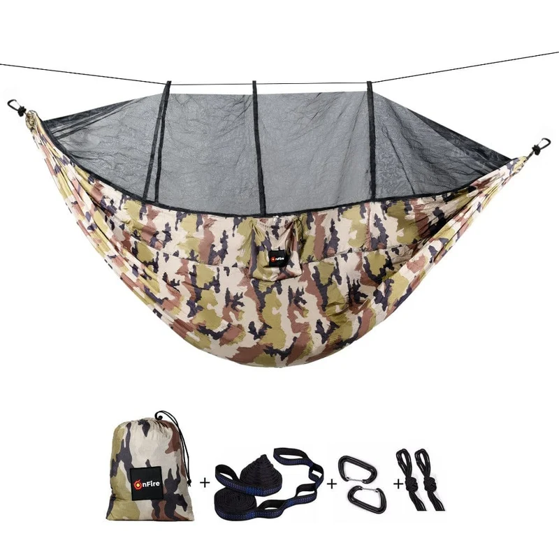 XXL Extra große Hängematte mit Moskitonetz im Camo-Look