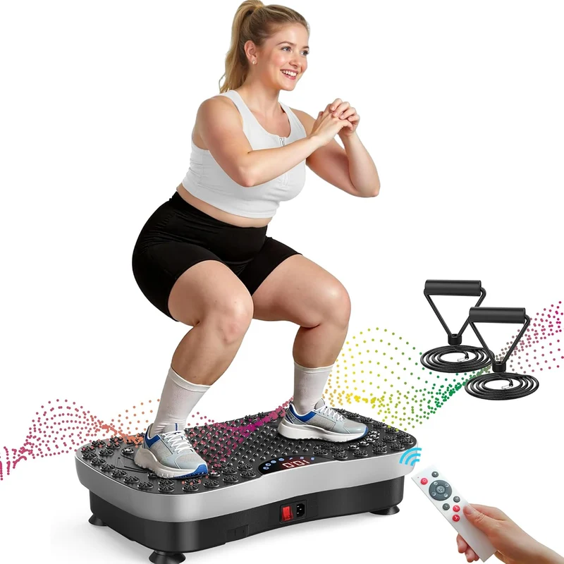 SUGIFT Vibration Plate Fitness Platform Full Body Shaker Board for Weight Loss Fat Burner Women Men, Black