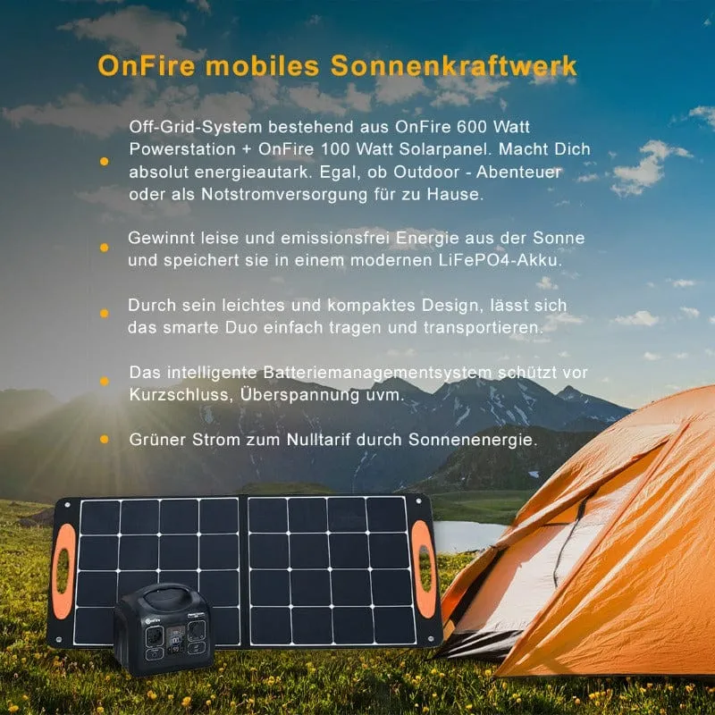 Sonnenkraftwerk / 600 Watt Powerstation + 100 Watt Solarpanel