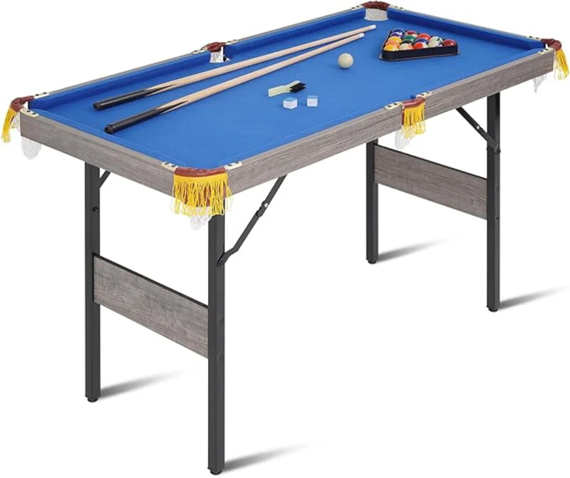 SUGIFT 48in Foldable Pool Table, Portable Folding Billiard Table, Indoor Pool Arcade Game Table Blue (No ratings yet)