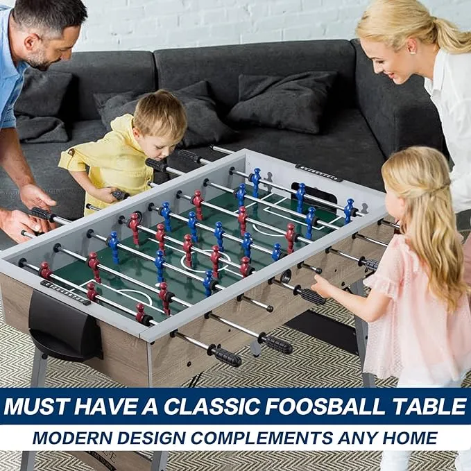 SUGIFT 48in Game Room Size Folding Foosball Table, Table Soccer Game w/2 Balls for Home
