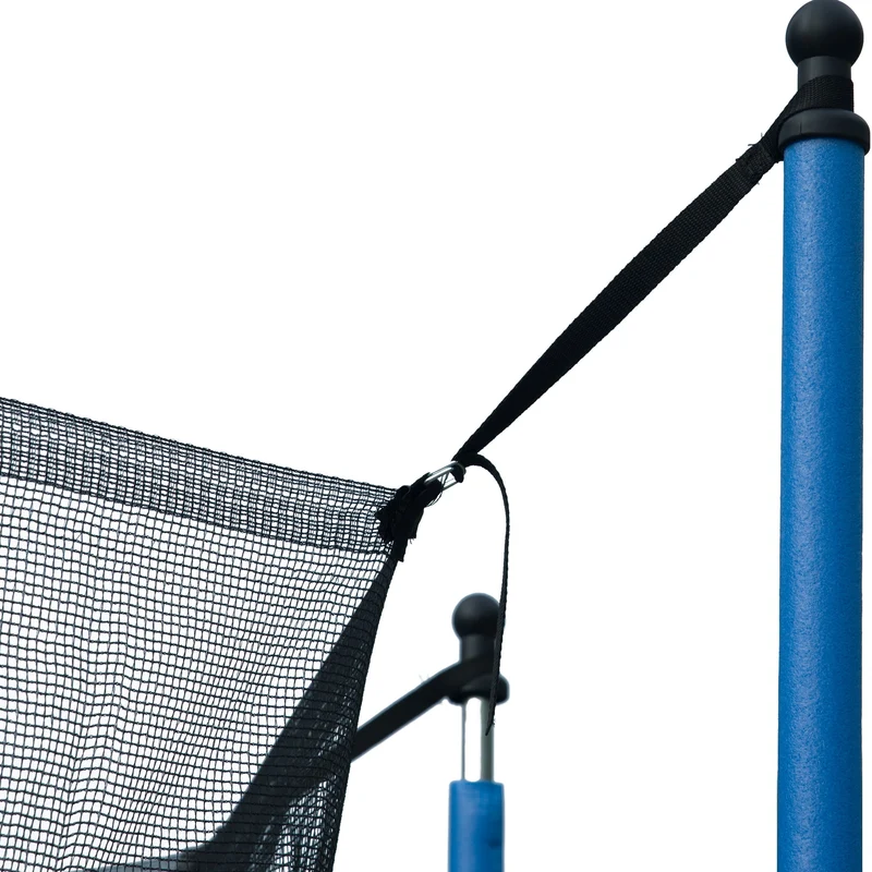 SUGIFT 10FT Blue Trampoline with Basketball Hoop, Stainless Steel Outdoor Trampolines