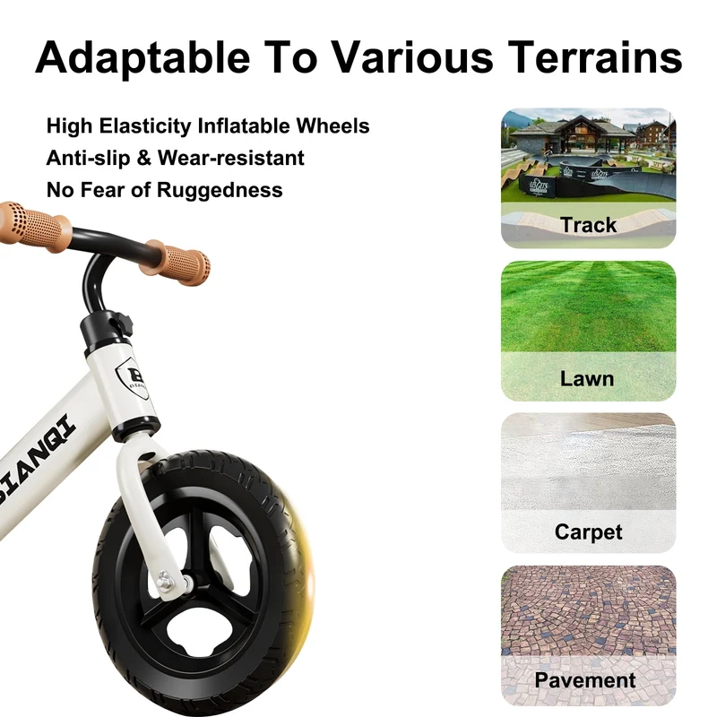 SUGIFT Toddler Balance Bike Toys for 2-5 Years Old Boys Girls 12 Kids Training Balance Bike No Pedals Bike White