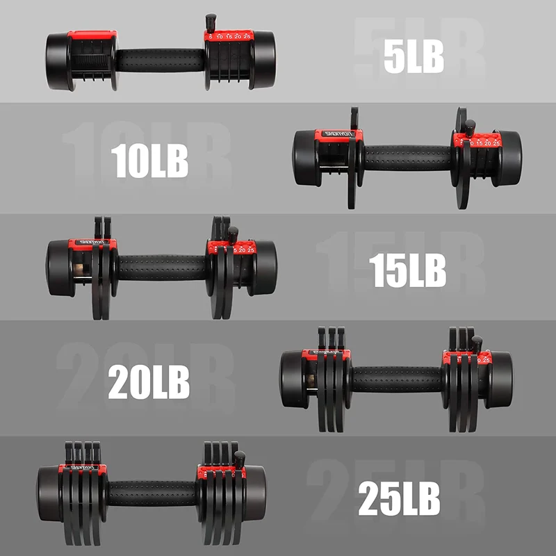 SUGIFT Adjustable Dumbbell Barbell 25 lbs Weight with Handle and Weight Plate for Gym and Home, Single