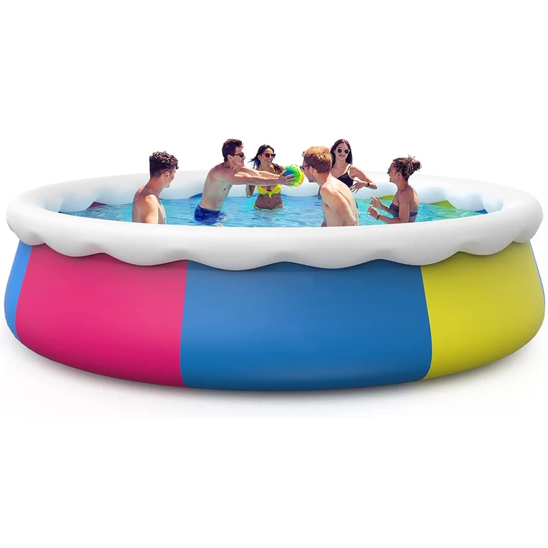 SUGIFT 15ft x 35in Round Above Ground Inflatable Swimming Pool Set Include Filter Pump and Cover