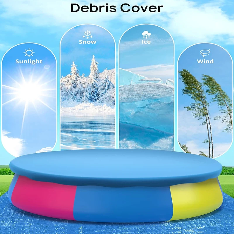 SUGIFT 15ft x 35in Round Above Ground Inflatable Swimming Pool Set Include Filter Pump and Cover