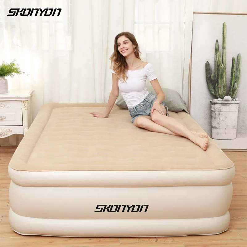 Air Beds Mattresses SUGIFT Flocking Inflatable PVC Air Beds Mattresses For Home Indoor And Outdoor Use