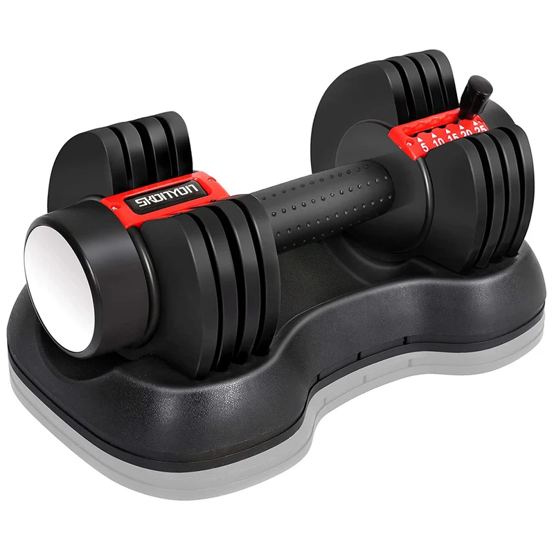 SUGIFT Adjustable Dumbbell Barbell 25 lbs Weight with Handle and Weight Plate for Gym and Home, Single