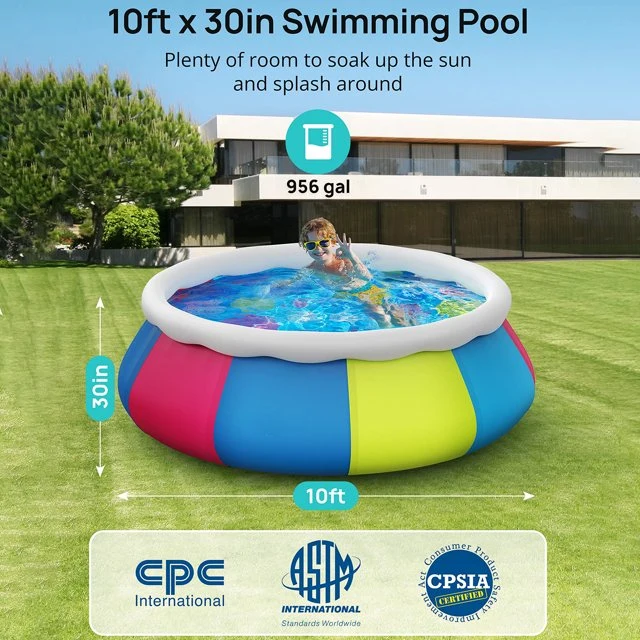 SUGIFT 10ft Inflatable Above Ground Swimming Pool for Kids Adults Family Backyard Garden