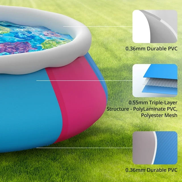 SUGIFT 10ft Inflatable Above Ground Swimming Pool for Kids Adults Family Backyard Garden