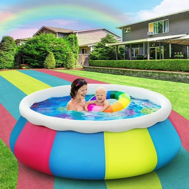SUGIFT 10ft Inflatable Above Ground Swimming Pool for Kids Adults Family Backyard Garden